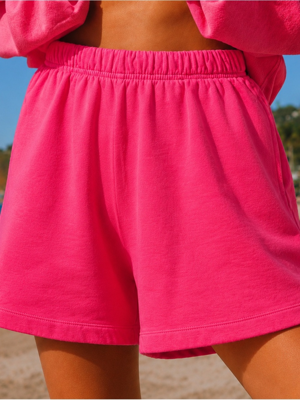 Daily Drills French Terry Sweat Shorts Hot Shot Pink XS/S